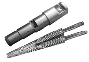 Conical twin screw and barrel