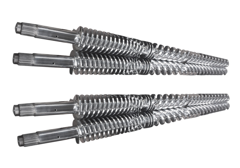 Conical twin screw and barrel